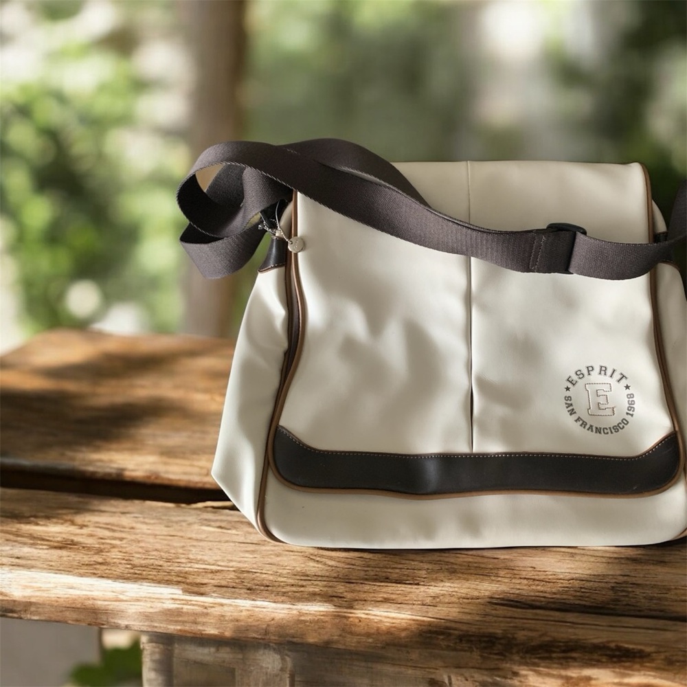 Esprit Men's Cream and Brown Messenger Bag